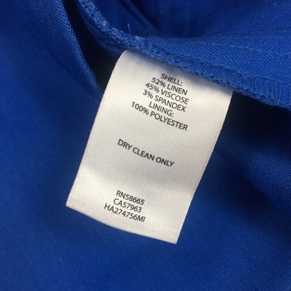 Halogen • Royal Blue One Button Linen Blend Blazer - Picture 7 of 7